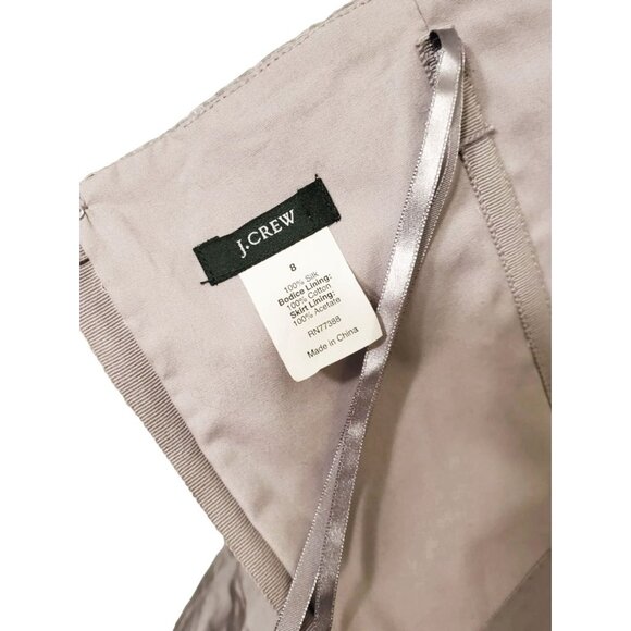 Y2K New J. Crew 8 Mini Dress Silk Strapless Party Bow Prom Party Formal Pockets - Picture 7 of 13